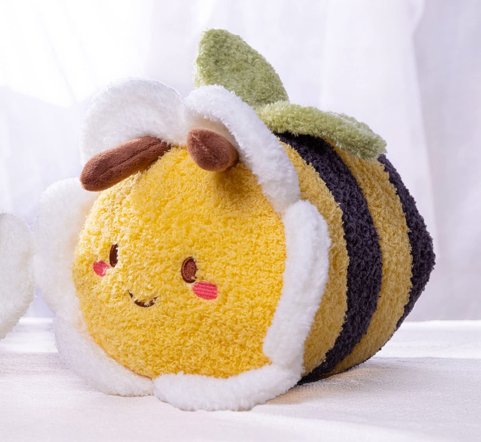 35 cm, rozmyty kwiat, trzmieli, przytulanka z kwiatową twarzą i skrzydłami, przytulna pluszowa zabawka, pszczoła miodna, anime, prezent dla dzieci i miłośników