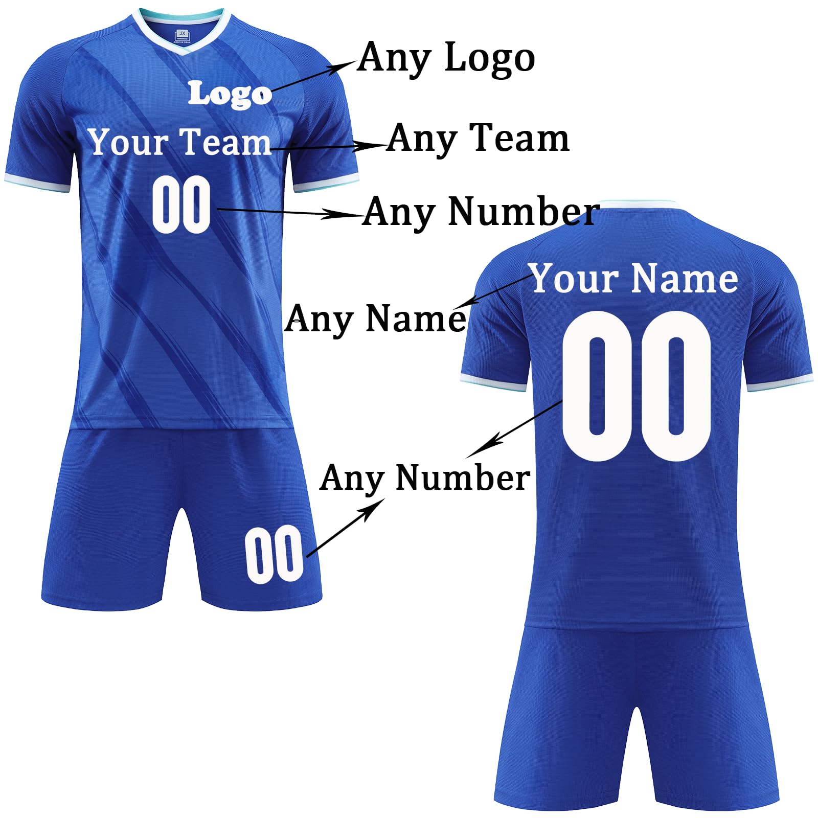 Custom Soccer Jersey Kids Adults Personalized Soccer Uniform with Team Name Number Logo