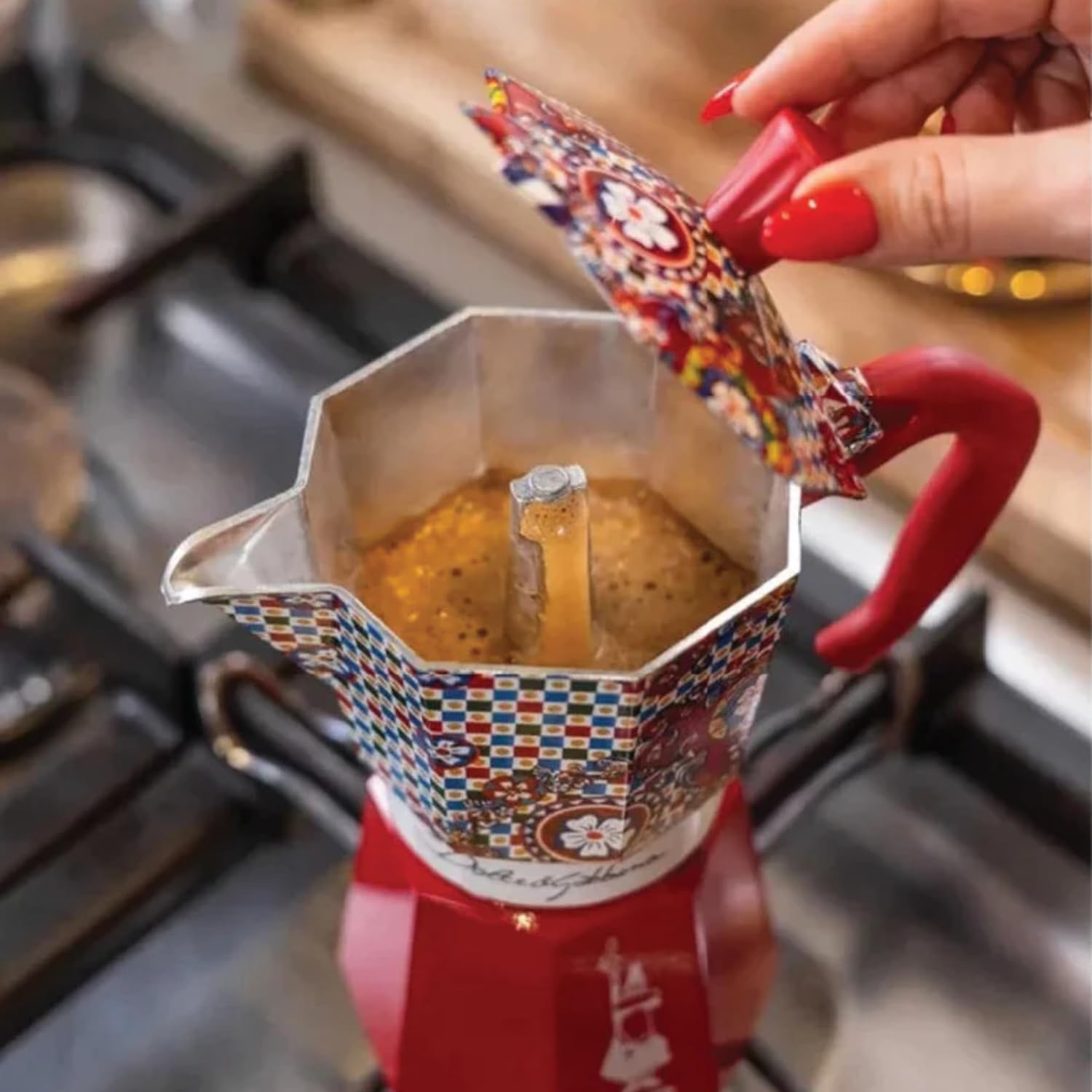 Cafeti re italiana Bialetti Moka Express 0005329 6 Tazas D y G Rojo