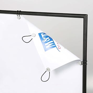 M&T يعرض WindPro الطقس ومقاومة الرياح رصيف الرصيف الخارجي ، الرصيف ، حامل لافتات للملصقات ، إطار بانر الألومنيوم ، قاعدة مائية متينة HDPE (أسود)