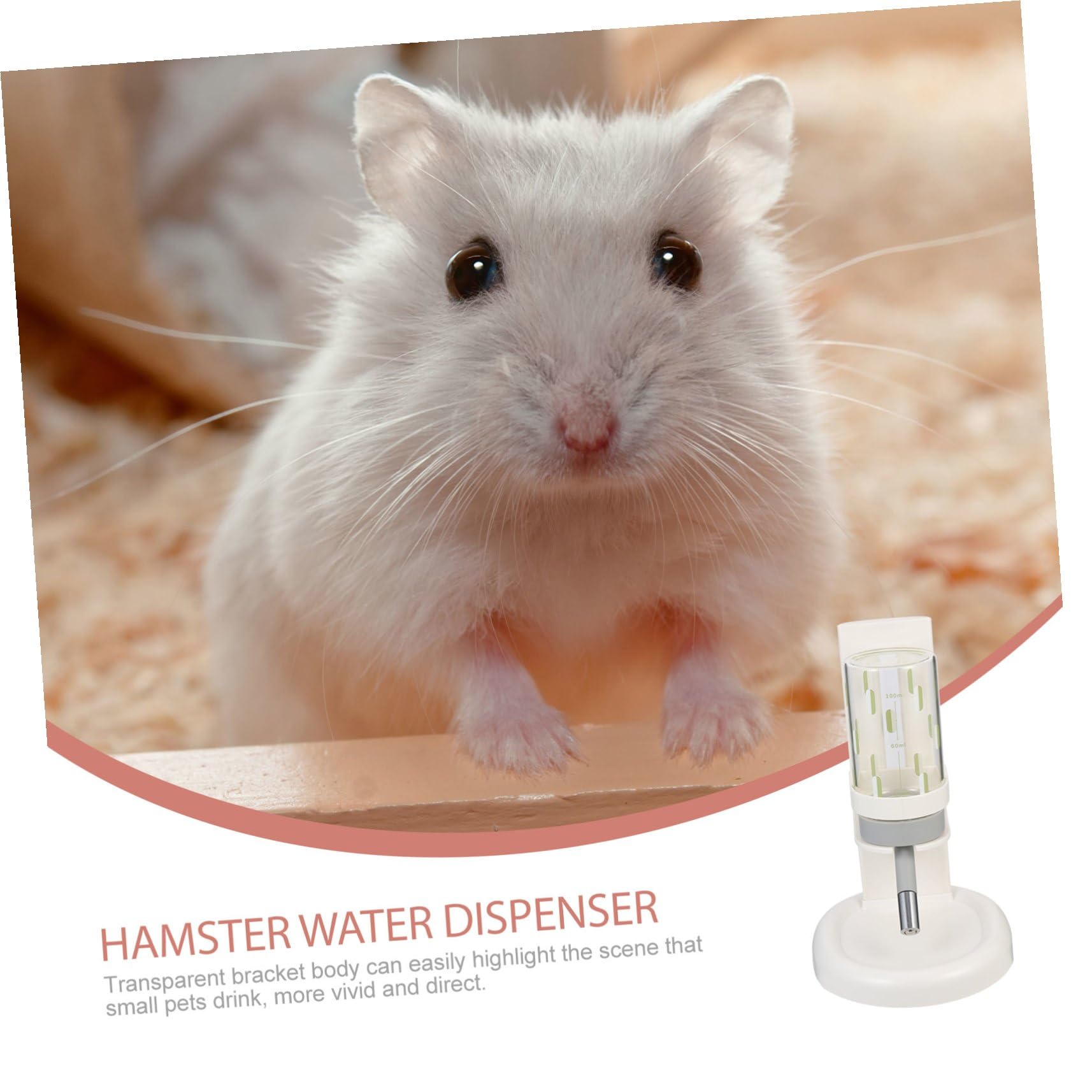 NUOBESTY Hamster Trinkflasche aus Abs und Glas mit Auslaufsicherer Wasserzuleitung und Halterung Praktischer Wasserspender für Kleine Haustiere im Haushalt