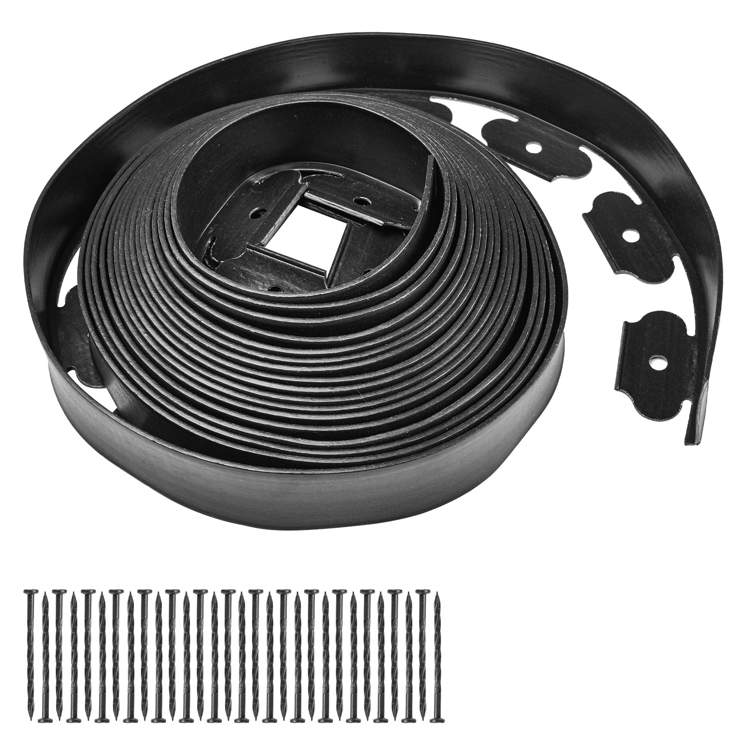 Flexible Rasenkante Kunststoff, La Vane Beetumrandung Beetbegrenzung Mähkante Pflastersteine Palisade mit 30 Befestigungsnägel - Länge 10m Höhe 5cm