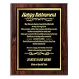 Custom Retirement Plaque for Service Recognition - Retirement Gifts for Men and Women - Happy Retirement Gifts and Award Plaque for Boss, Teacher, Coworker, Employees (Happy Retirement, 8