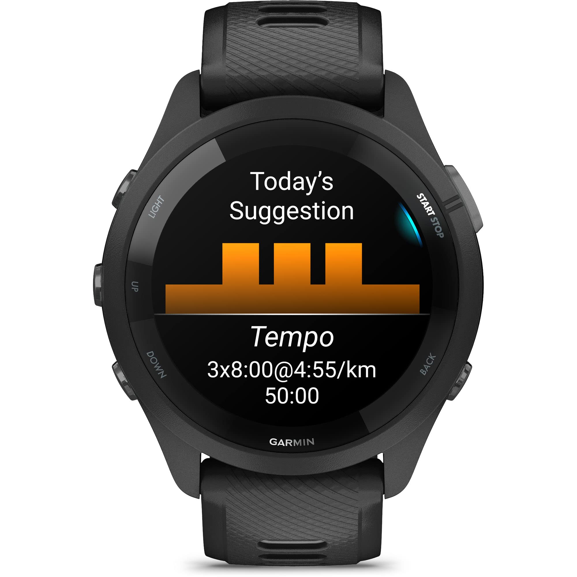 Garmin Forerunner 265 Running Smartwatch, Colorful AMOLED Display, Training Metrics and Recovery Insights, Black and Powder Gray (Renewed)