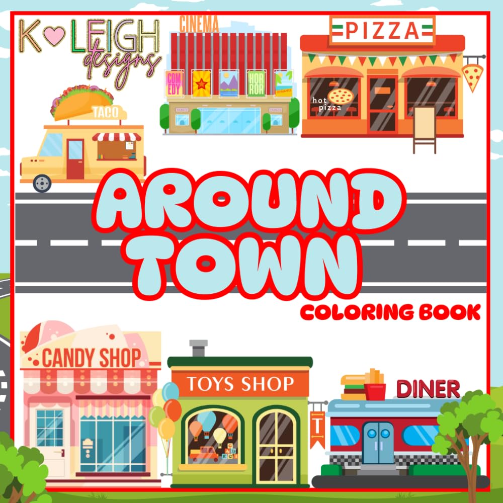 Around Town Coloring Book