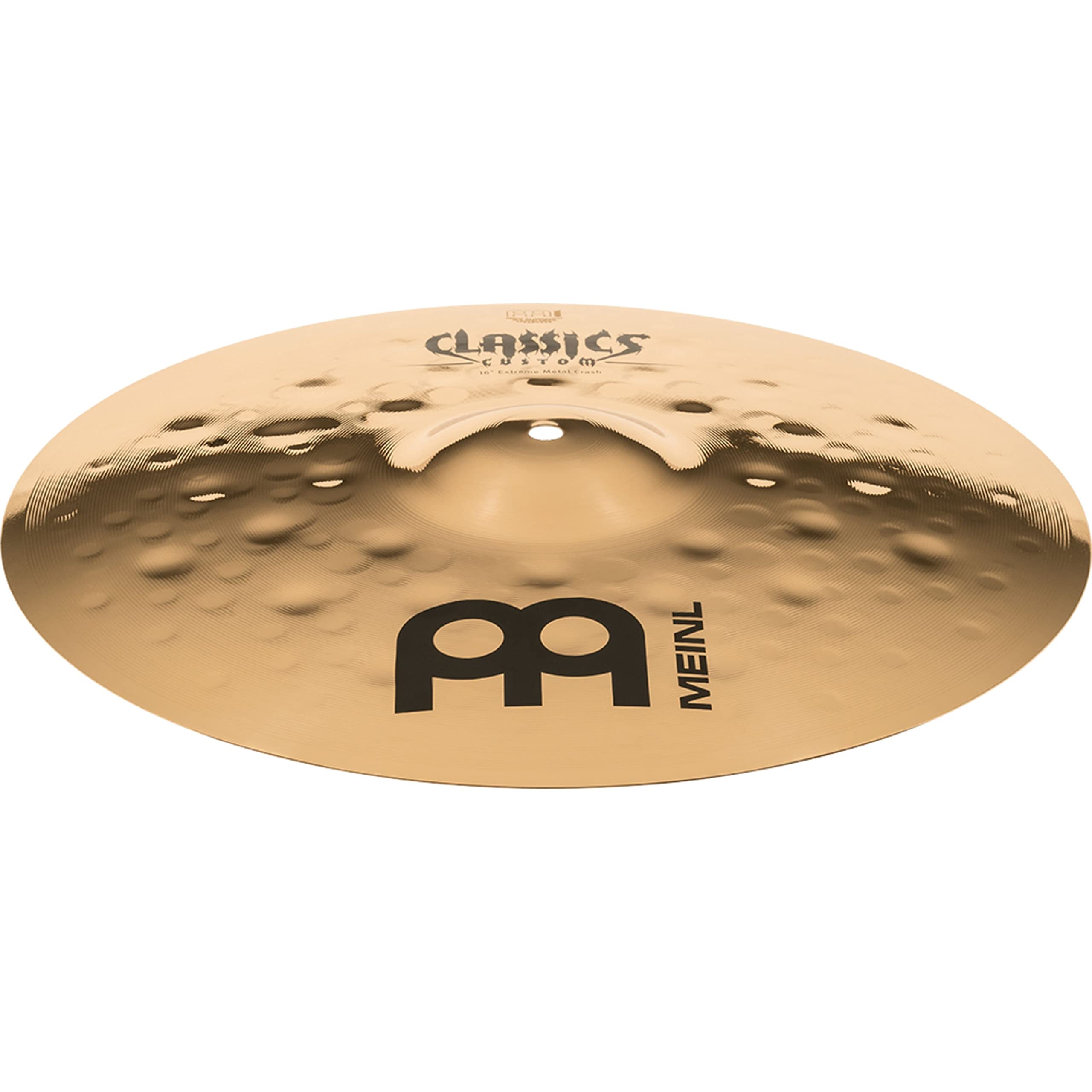Meinl Cymbals Classics Custom Extreme Metal Plato Crash de 16 pulgadas (40,64cm) Platillos de Batería - Bronce B12, Acabado Brillante (CC16EMC-B)