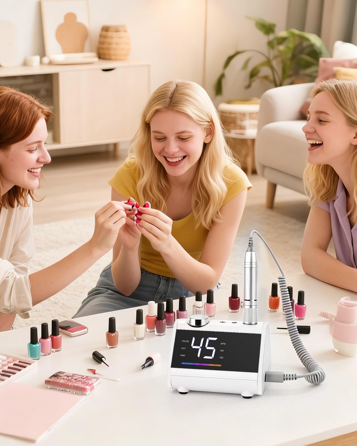 CozyZen Elektrische Nagelfräsmaschine mit LCD, Profi Nagelfeile kabelgebunden