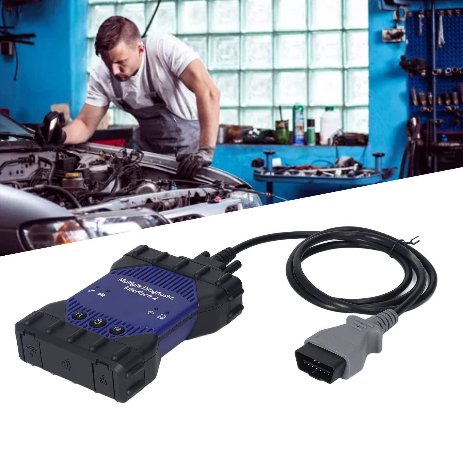 MDI2 Multiple Diagnoseschnittstelle, OBD2 Autokommunikationsschnittstelle Diagnose Scanner Tool DLC Kabel ABS