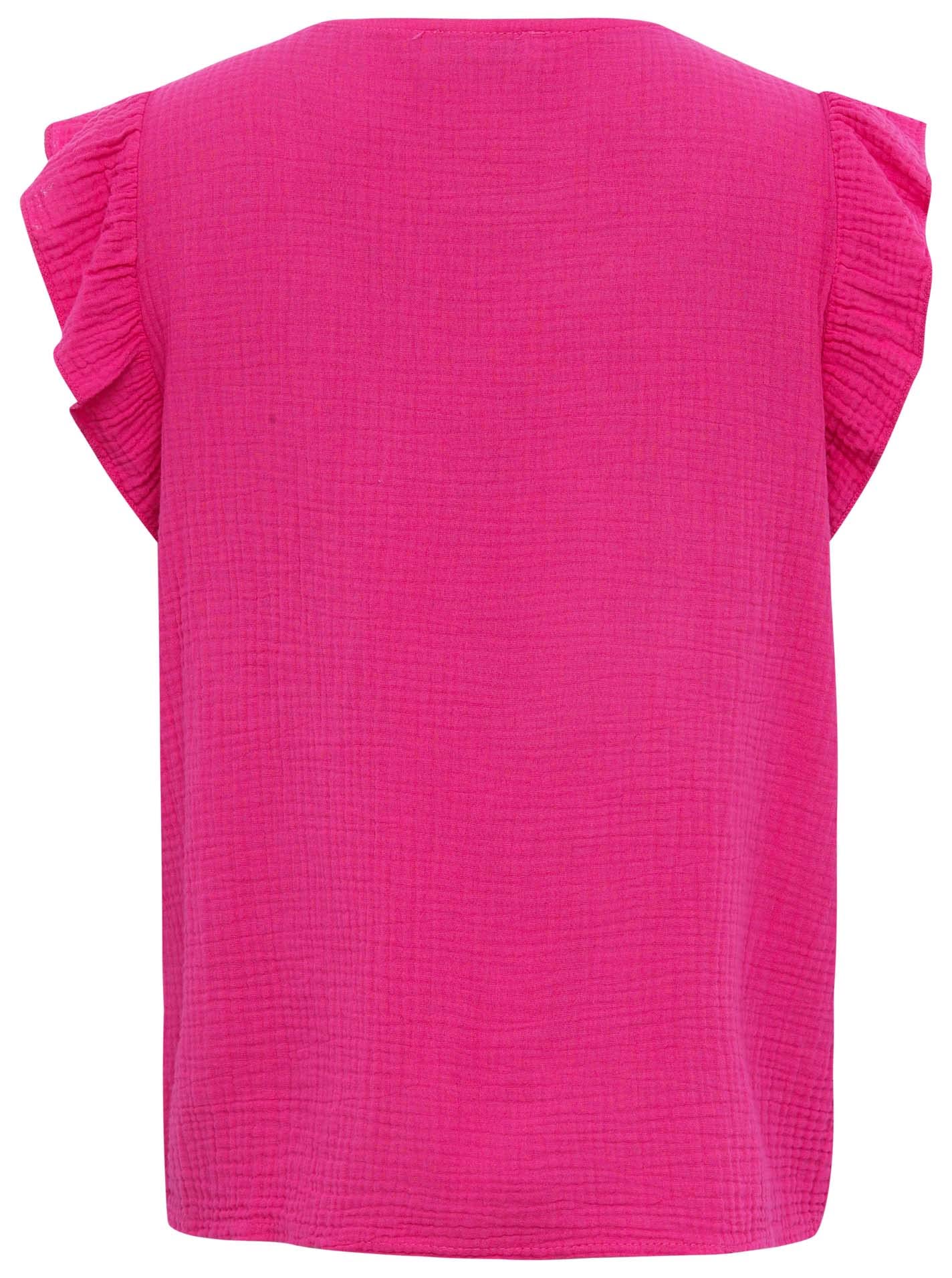 Zwillingsherz Musselin Bluse aus 100% Baumwolle mit V-Ausschnitt & Rüschen – Hochwertige Tunika Oberteile für Damen Frauen Mädchen - Kurzarmshirt Top Shirt - Locker luftig perfekt für Frühling Sommer
