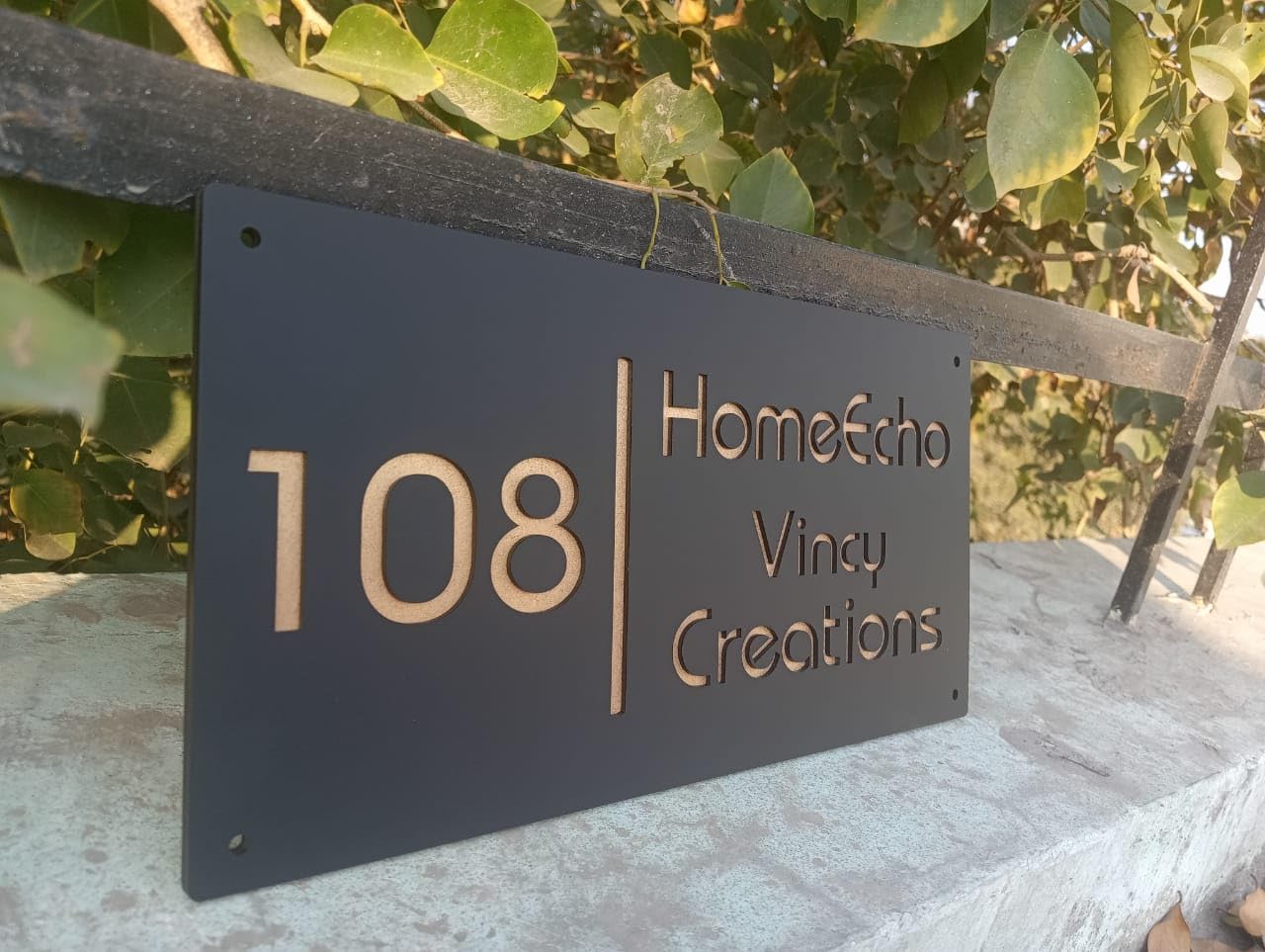 Personalized Waterproof Luxury Door Name Plates for Home Entrance (15x30 Cm) with 3D Letters- Ideal for Home, Office and Outdoor Entrances With Stainless Steel Screws || Door name plates (B&G)