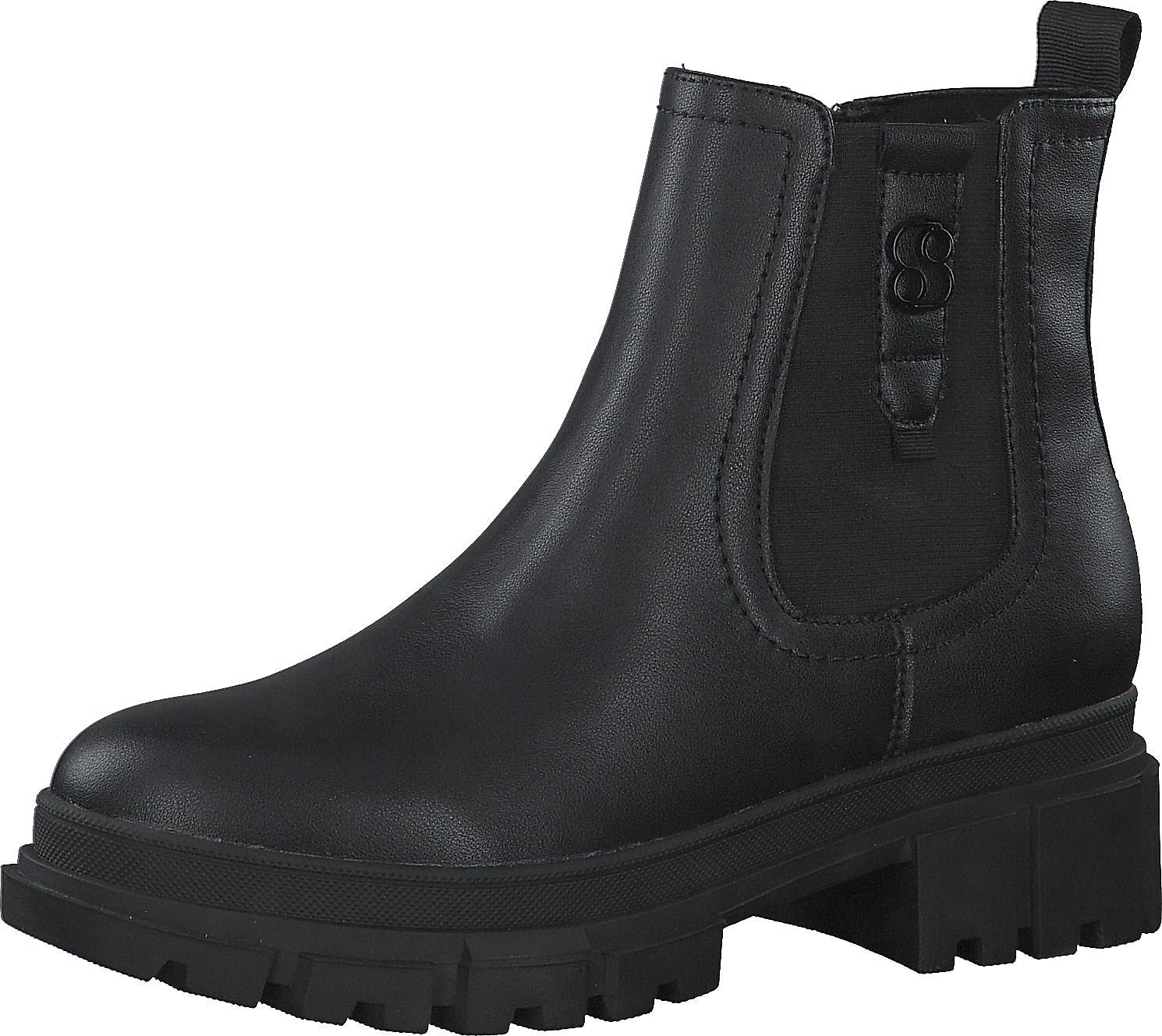 s.Oliver Women's Chelsea Boots with Zip Vegan, black, 8 UK