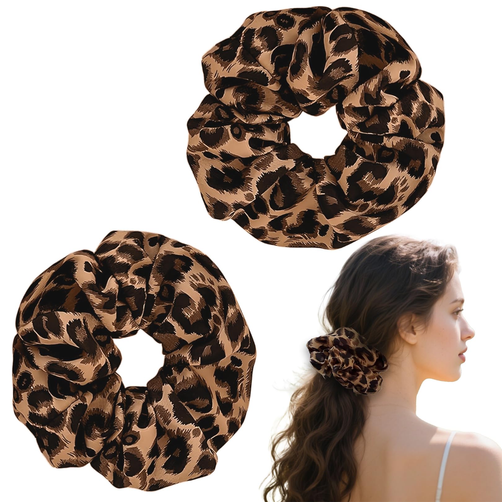 60 Haargummis Nahtlos Im Leopardenmuster – Mit Box, Elastisch & Haarschonend