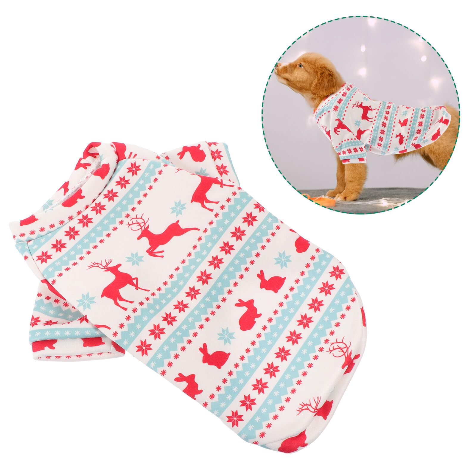 1pezzi Abbigliamento di Natale per Cani Abbigliamento per Animali Domestici con Stampa di Cucciolo di Alce Indumento Leggero e Comodo Accessorio per Fotografia di Cani