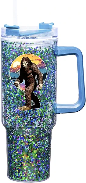 Spoontiques Big Foot 40oz Acrylic Travel Mug - Double Wall Acrylic with Sliding Lock Travel Lid and Straw - 11" Tall