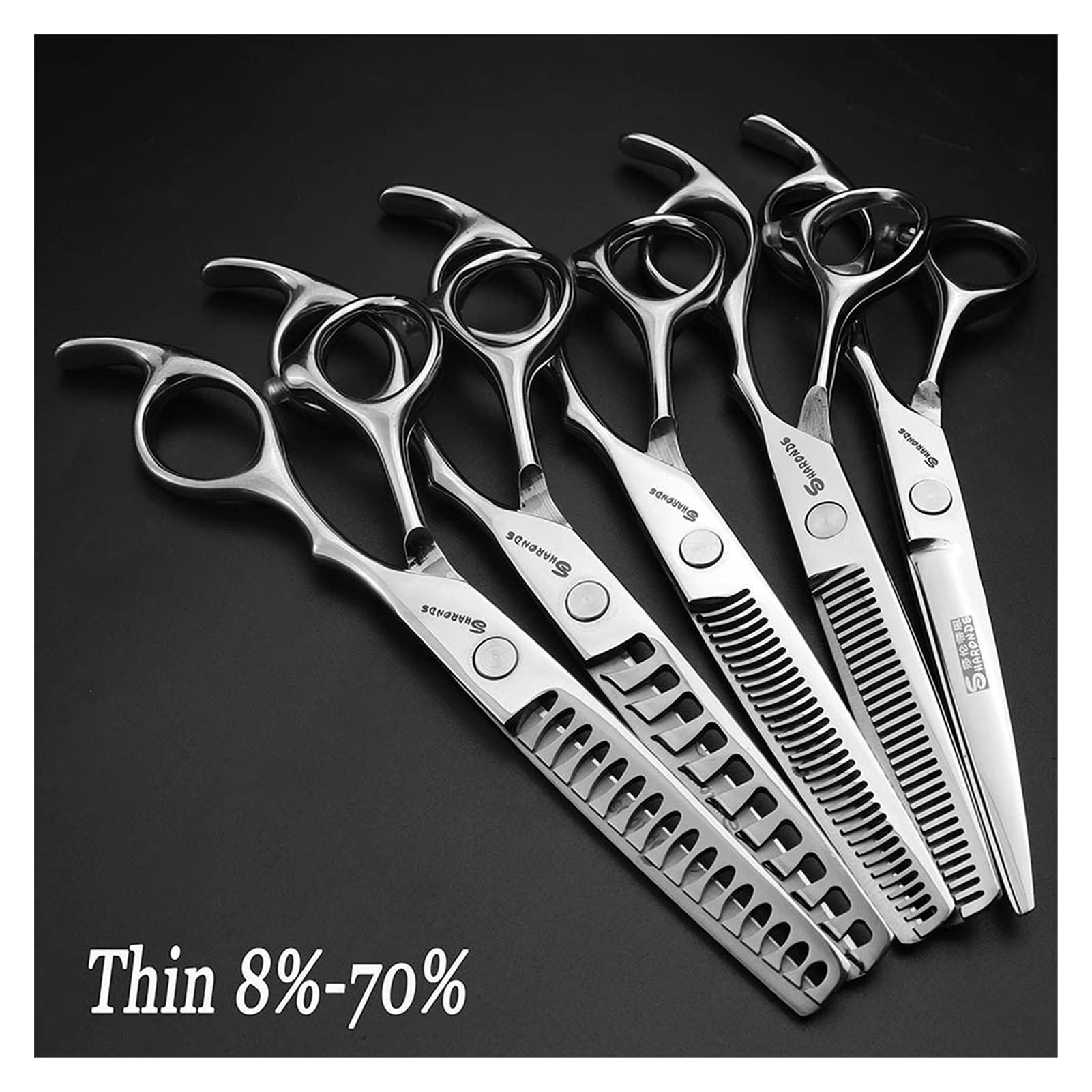 Forbici per taglio capelli professionali per parrucchieri, set antiscivolo resistente all'usura, kit per taglio capelli da barbiere da 6 pollici