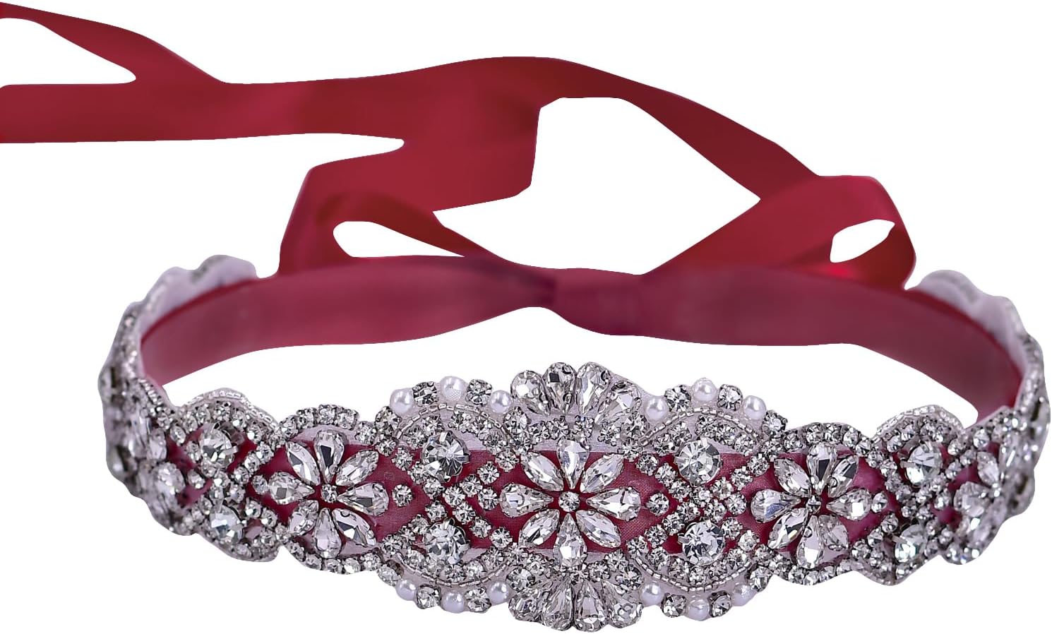 Women's Crystal Thin Wedding Belt Sashes Bridal Sash Belt for Wedding, Bridesmaid Flower Girl Dress Accessories 16IN