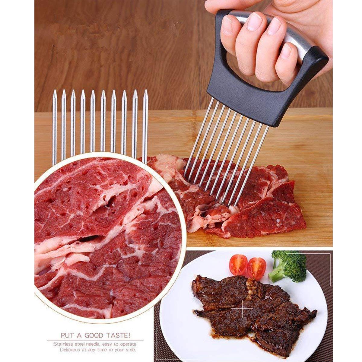 Zwiebelhalter & Fleischschneider - Multifunktionales Küchenwerkzeug Aus Edelstahl