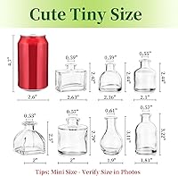 Vista 5 de Hewory Jarrones pequeños para centros de mesa: 28 piezas de jarrón de vidrio pequeño a granel - Jarrones pequeños transparentes para boda, baby