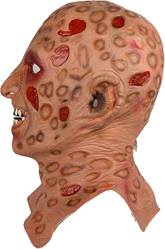 Miniatura 5 de xiuyou Máscara de Freddy Krueger de la pesadilla aterradora, disfraz de Freddy Krueger, película de terror, cosplay, máscara de zombi, disfraz de