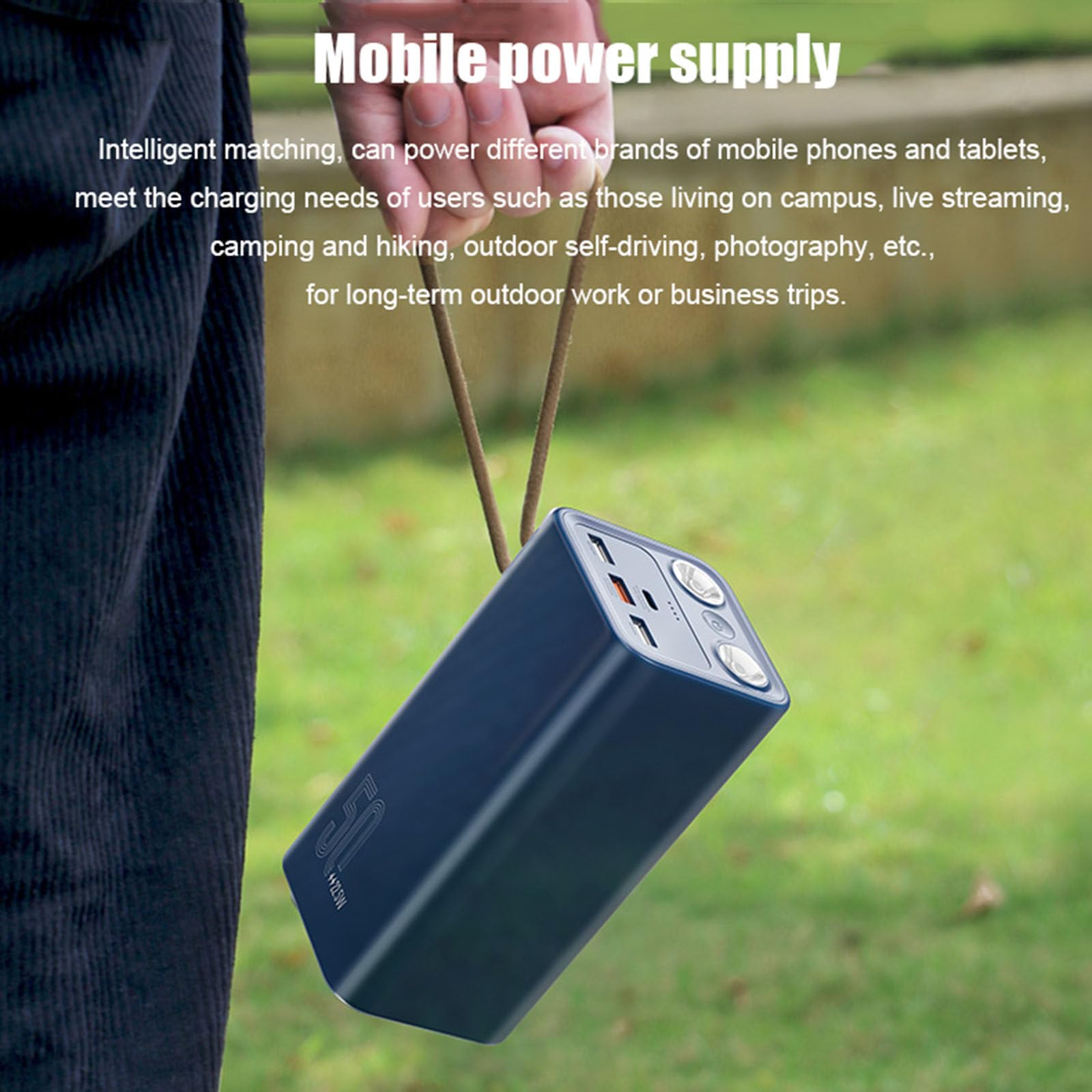 Przenośny Power Bank, 50000mAh Duża Pojemność, Przenośny Power Bank Pd22.5W Super Szybkie Ładowanie z Latarką,Black