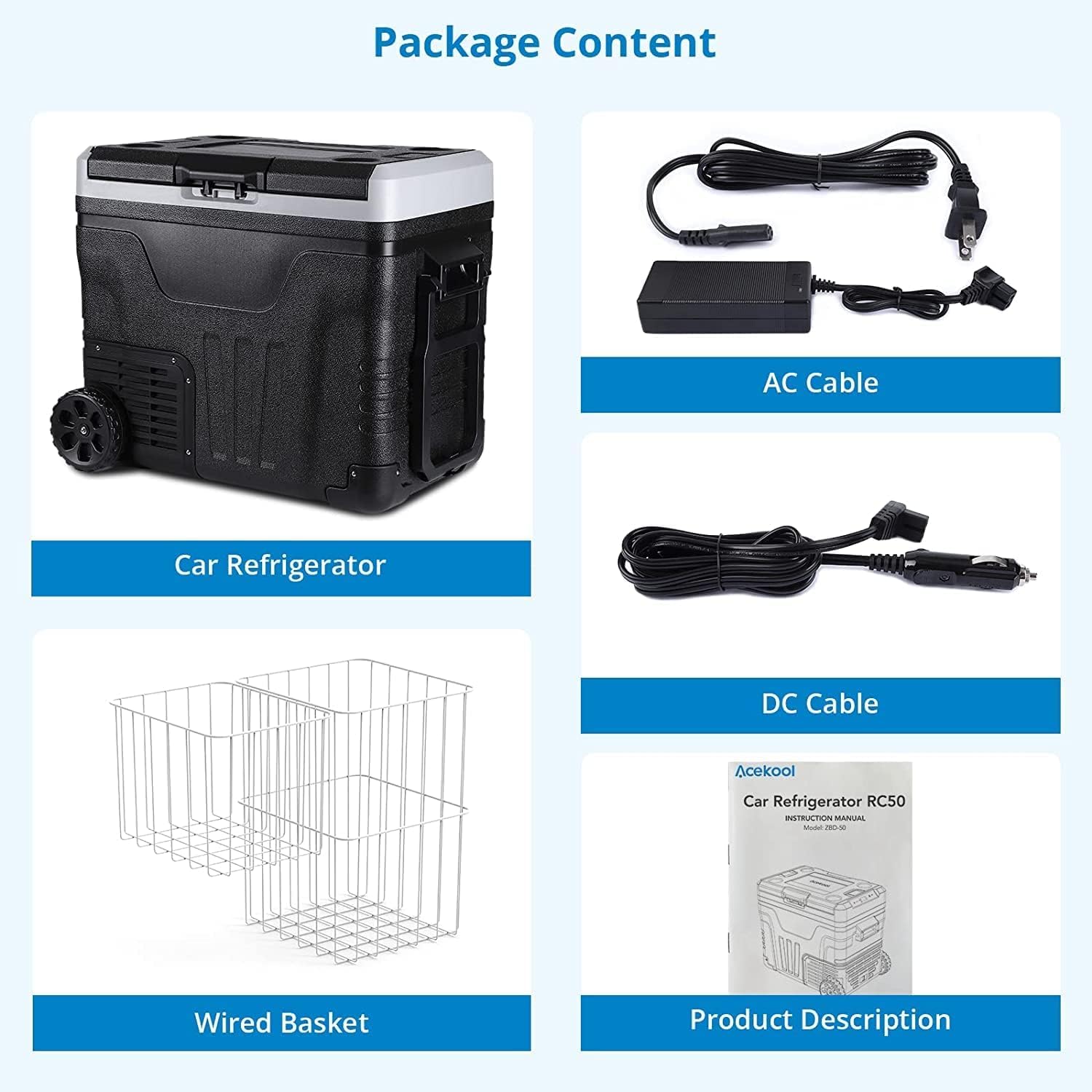 SXYCMY 12V Car Refrigerator 53QT Capacity, Portable Refrigerator