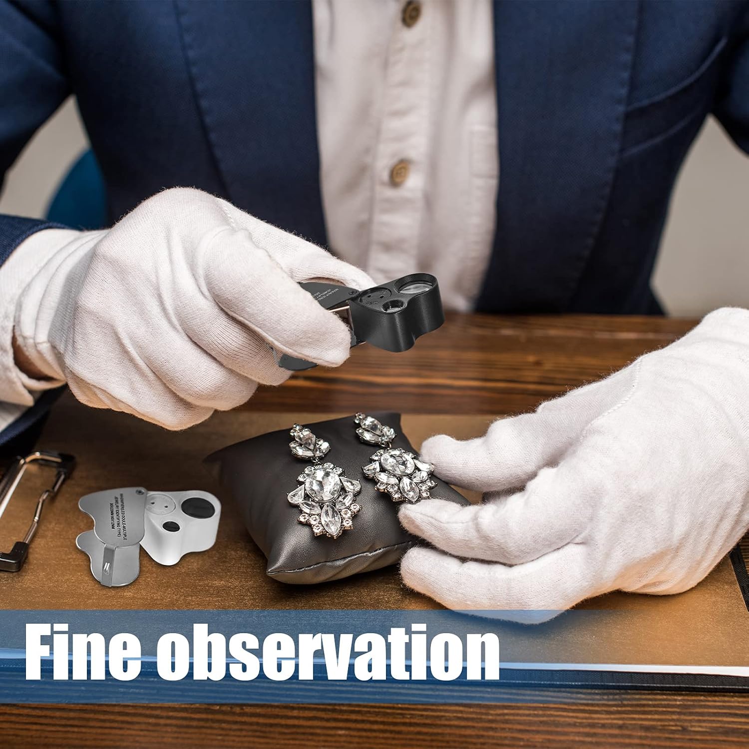 3 Pieces Jewelry Loupe 30X 60X 90X Illuminated Magnifier Jewelers Eye Loupe Foldable Jewelry Pocket Magnifying Glass Loop with UV Black Light LED Light for Gems Coins Stamps Plants Watch Rock : Arts, Crafts & Sewing