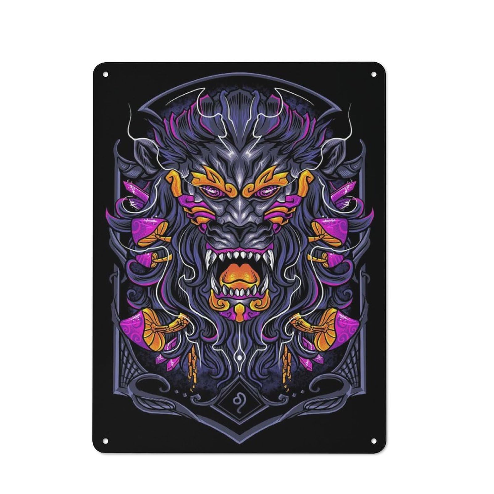 Junmoney Leo Zodiac Retro Metal Sign 40X30cm For Living Room Or Hallway, For Updating Living Room And Hallway After Moving