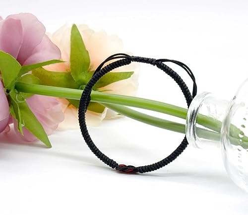 Miniatura 4 de LAMIBEE Pulsera de la suerte multicolor con amor infinito rojo y negro para hombres y mujeres, pulsera tibetana con nudo de amuleto de la suerte