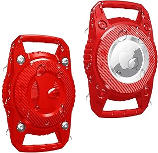 Airtag Holder 2 Pack, IP68 Waterproof Airtag Cat Dog Collar Holder, Hard TPU Full Protection Apple Air Tag Case, Wih Keychain for Dog Collar, Key Backpack Bike, Compatible Apple Airtags GPS Tracker