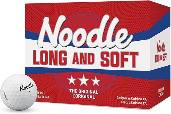 TaylorMade Noodle Long & Soft Golf Balls, Ultra-Soft 34 Compression Core, Great Feel and Increased Spin, Patented Dimple