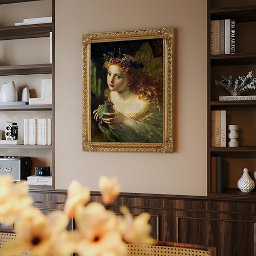 Miniatura 8 de FOLKOR Marco dorado antiguo para pintura en lienzo de 8 x 10 pulgadas, marco de 1.8 pulgadas de ancho con parte trasera abierta para impresiones en