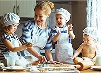 Vista 4 de Yaomiao Delantal para niños de 4 piezas, con bolsillo, ajustable, para cocinar, hornear, pintar