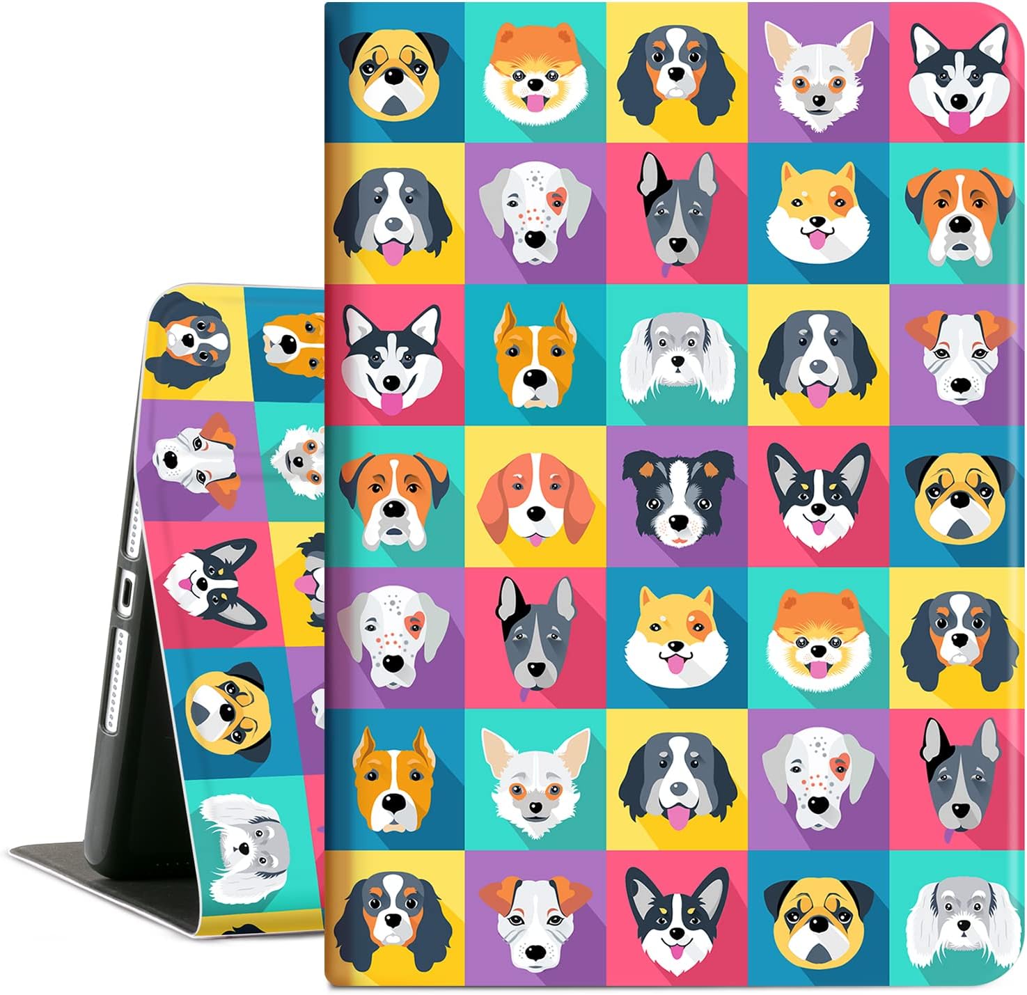 Case for iPad 9th Generation Case, Case for iPad 8th Generation Case, Case for iPad 7th Generation, Case for iPad 10.2 inch Kids Boys Girls Multi-Angle View with Adjustable Stand Auto Wake/Sleep, Dog