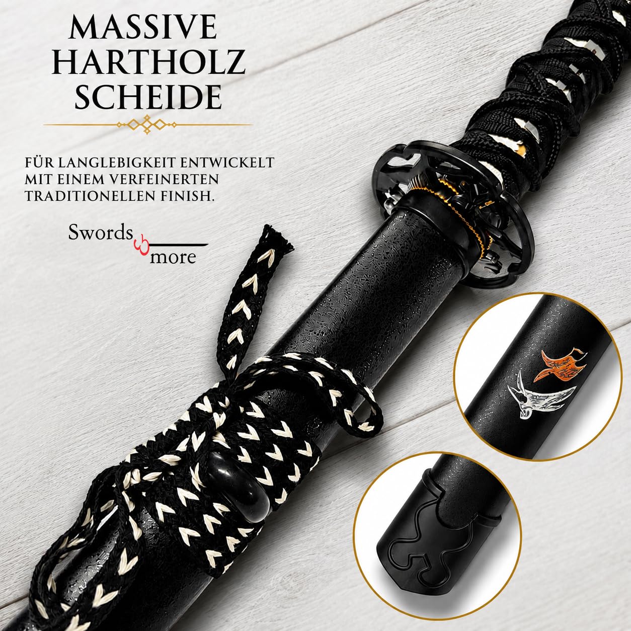 Ghost of Yōtei Katana Replik & Schwert-Sets | Premium Samurai Schwerter aus Karbonstahl & Edelstahl | Atsu Cosplay Waffen, Deko-Schwerter & Daisho Sammlerstücke