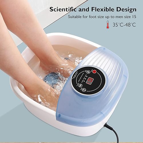 Miniatura 3 de Spa para pies masaje de baño de pies con vibración de burbujas de calor con control de temperatura 95-118 F 16 rodillos de masaje digital para