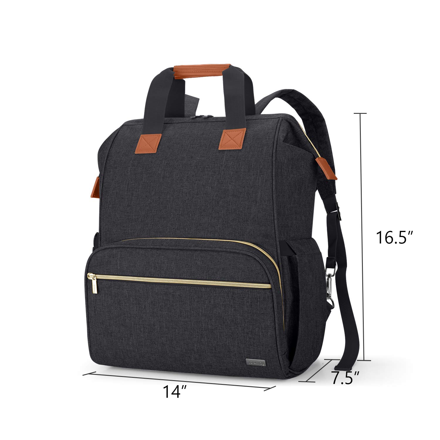 Teamoy Breast Pump Bag Compatible with Spectra S1,S2, Medela and Cooler Bag, Convertible Breast Pump Tote and Backpack with Laptop Sleeve for Working Moms, Black - Image 7