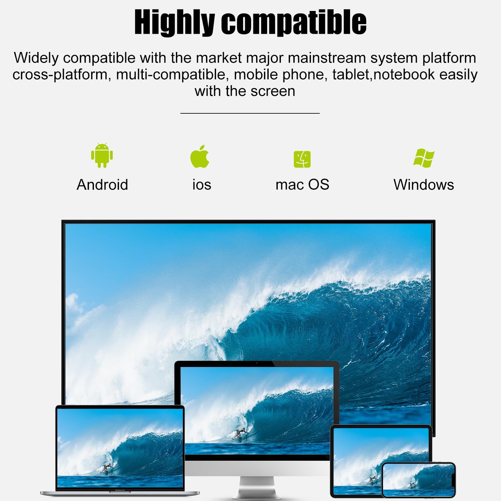 OBEST Wireless Miracast HDMI Dongle 5G/2.4GHz,Adattatore di Trasmissione HDMI Wireless,Plug & Play,Compatibile con Telefono/Tablet/PC a HDTV/Proiettore,Airplay/Miracast/DLNA | Schermo Mirroring Display Trasmettitore Ricevitore Video Streaming da Apple And
