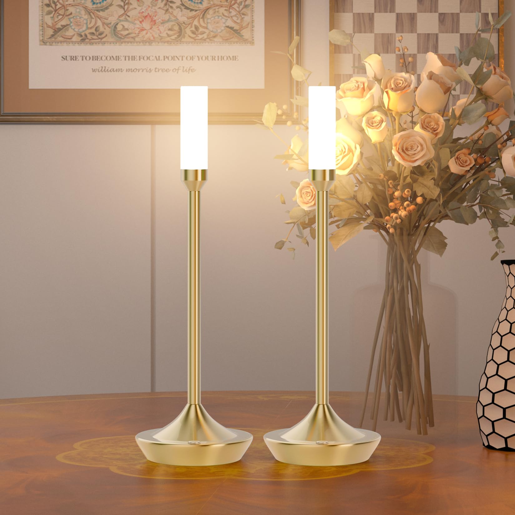 K-Bright 2 pezzi Lampada da tavolo, Lampada Notte 3000K, Protezione IP54 Lampada Led Ricaricabile senza fili, Adatto A Cena,Lettura,Camera,Giardino E Tanto In Piu (Verde