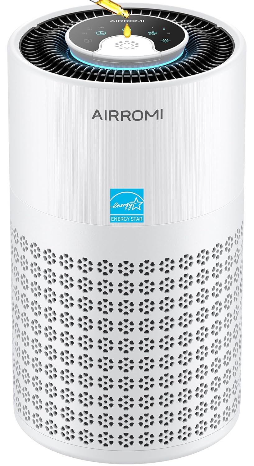 AIRROMI Air Purifier for Bedroom with HEPA 3-in-1 Filter Pet Air Purifier for Home Cat Pee Smell Covers
