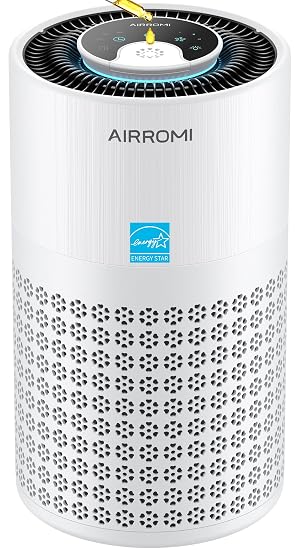 AIRROMI Air Purifier for Bedroom with HEPA 3-in-1 Filter Pet Air Purifier for Home Cat Pee Smell Covers