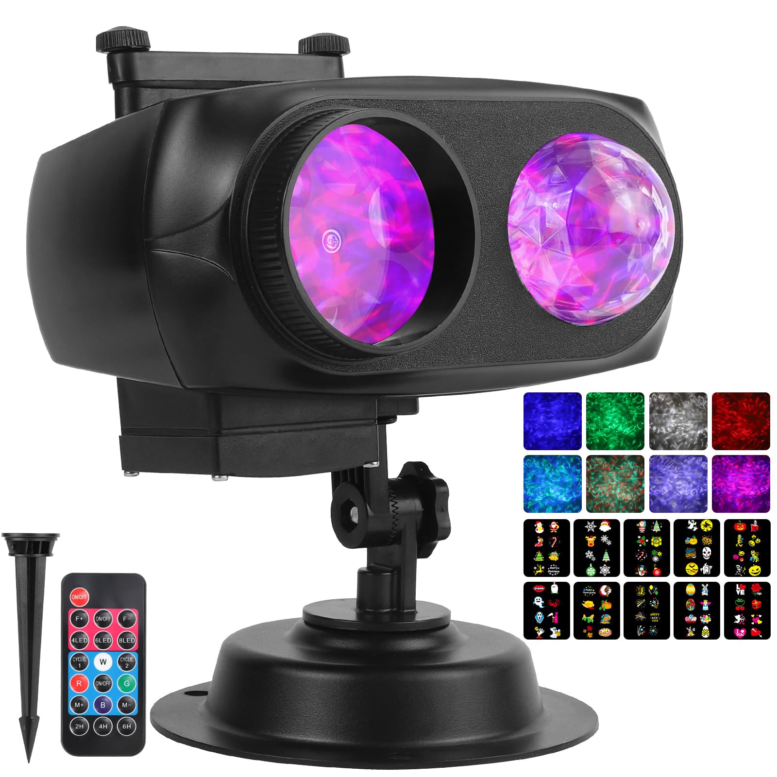 Diealles Shine Proyector Navidad Halloween, Proyector Luces Navidad Exterior y Interior, LED Proyector Copos de Nieve Lámpara de Proyección Navidad con Control Remoto