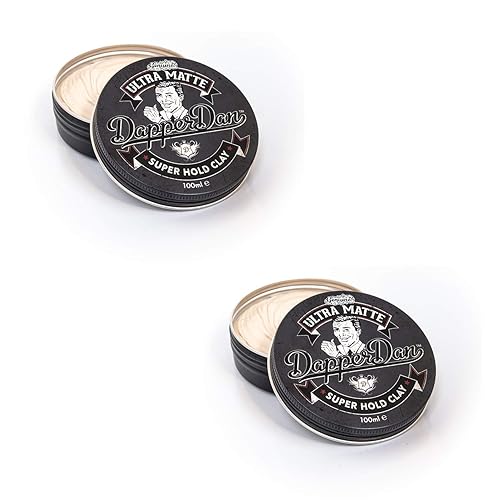 Dapper Dan Arcilla ultra mate para el cabello, súper sujeción, arcilla de larga duración con agarre inmediato, arcilla de peinado de fácil