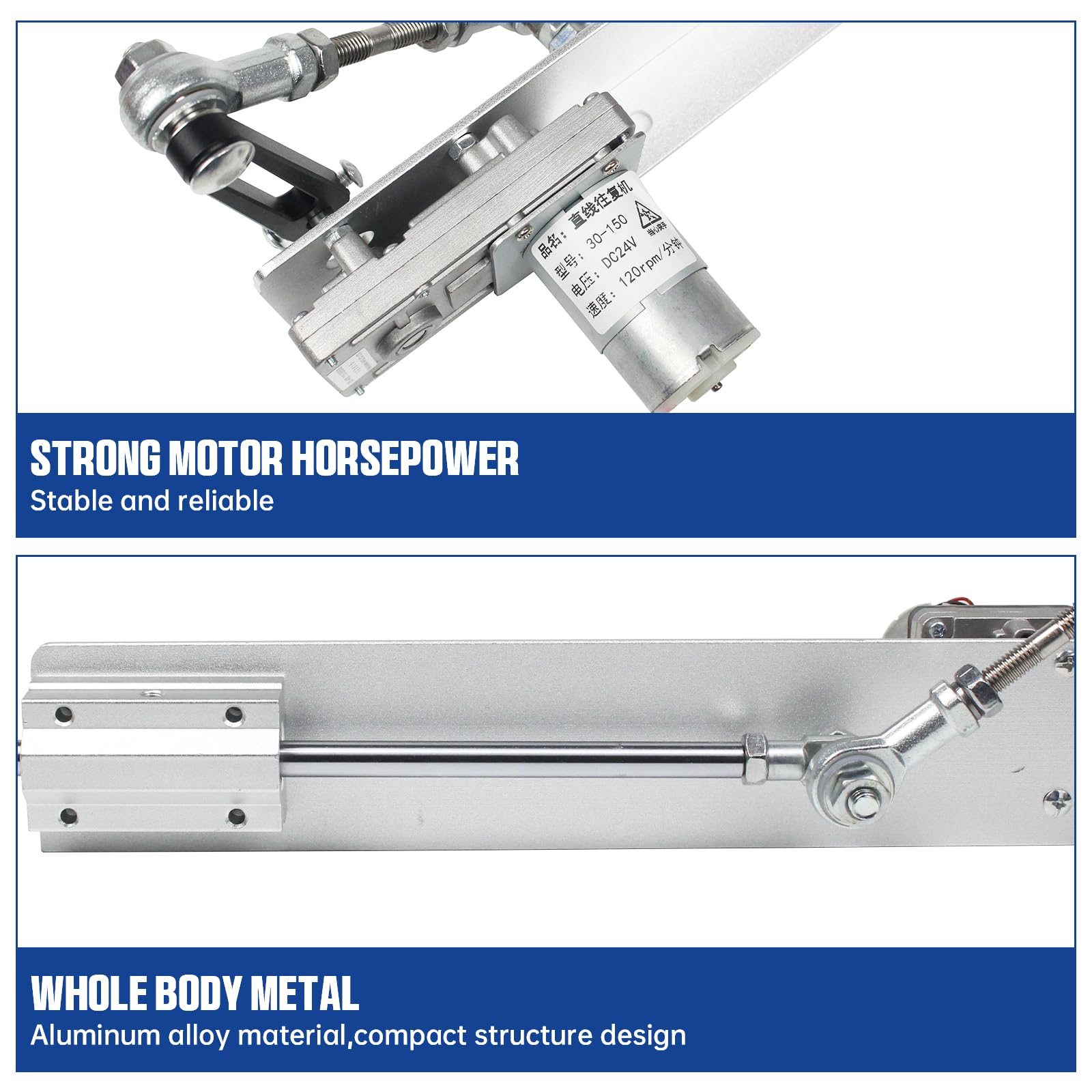 RATTMMOTOR Hubkolben Linearaktuator Stroke 1.18-6 inch DC 24V 120RPM Geschwindigkeit Einstellbare Linearantrieb 30-150mm mit Drehzahlregler (24VDC, 3-15CM/120RPM)