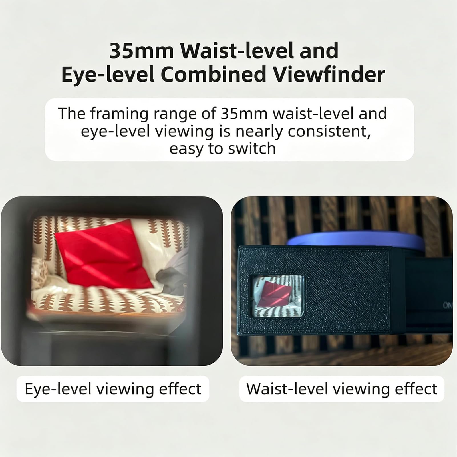 Wizjer Na Poziomie Pasa 3d Zewnętrzny Optyczny Wizjer Z Osią Boczną Do Aparatu 35mm Proporcje 4:3 Interfejs Gorącej/zimnej Stopki Do Precyzyjnego Kadrowania I Ulepszonego Doświadczenia Fotografowania