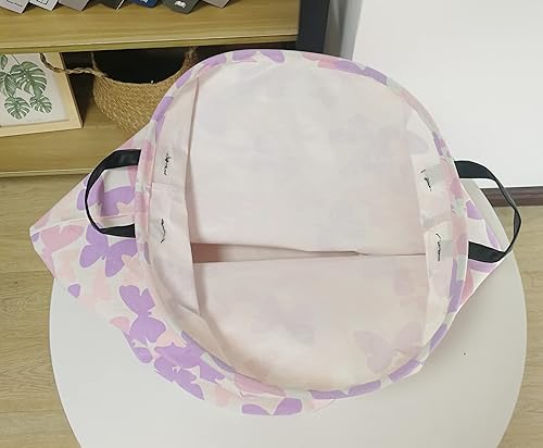 Miniatura 8 de Cesta de almacenamiento de mariposa, cesta de lona para ropa de bebé, color rosa, para decoración de habitación de niños y niñas