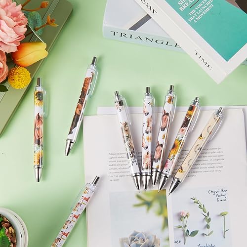 Miniatura 4 de Ireer 8 bolígrafos para mujeres y niñas, bolígrafos de escritura de 0.039 in de tinta negra, bolígrafos de escritura suave de punta fina para