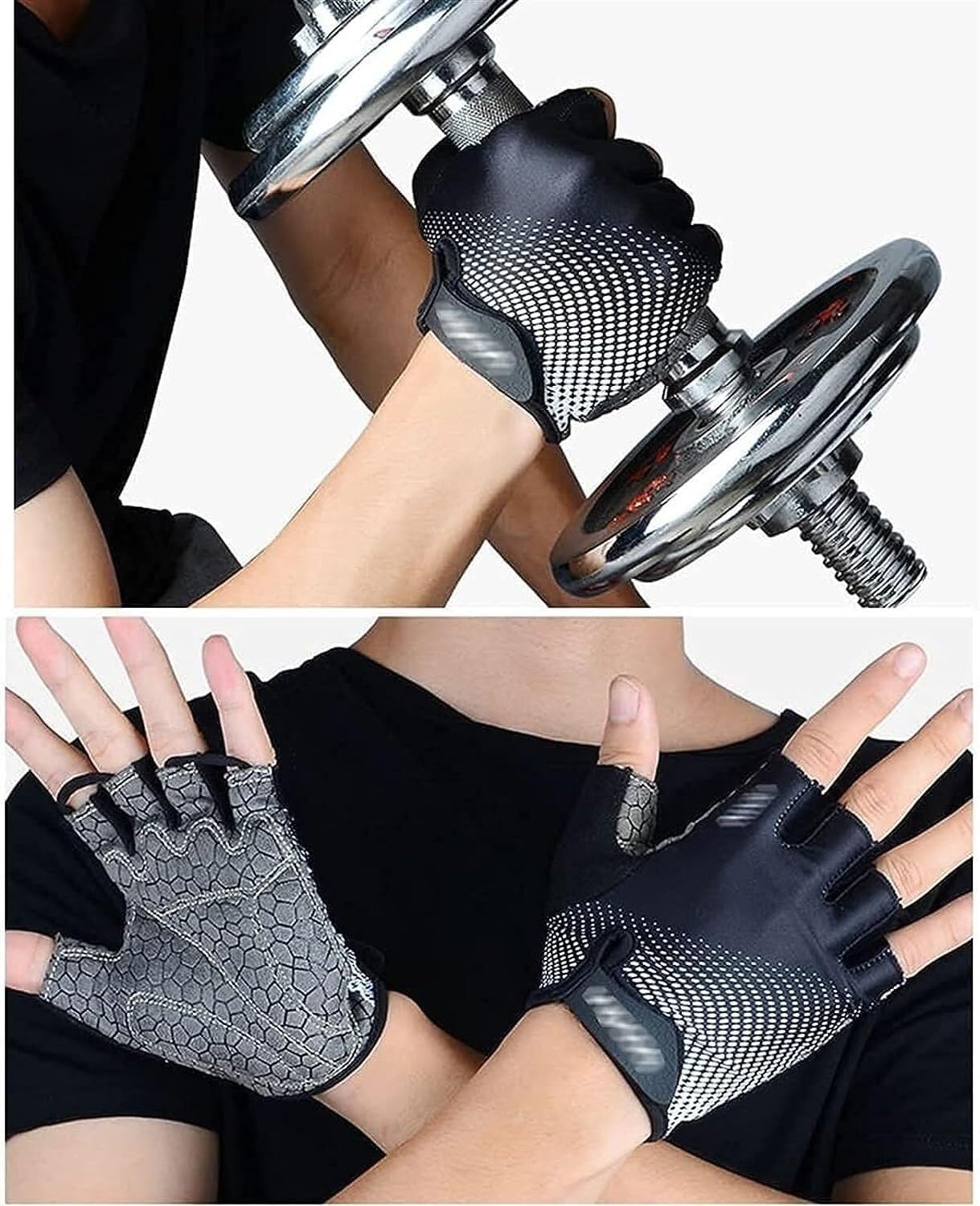 Guantes de ciclismo de medio dedo, guantes de levantamiento de pesas, coloridos al aire libre, amortiguadores de golpes, guantes de ciclismo
