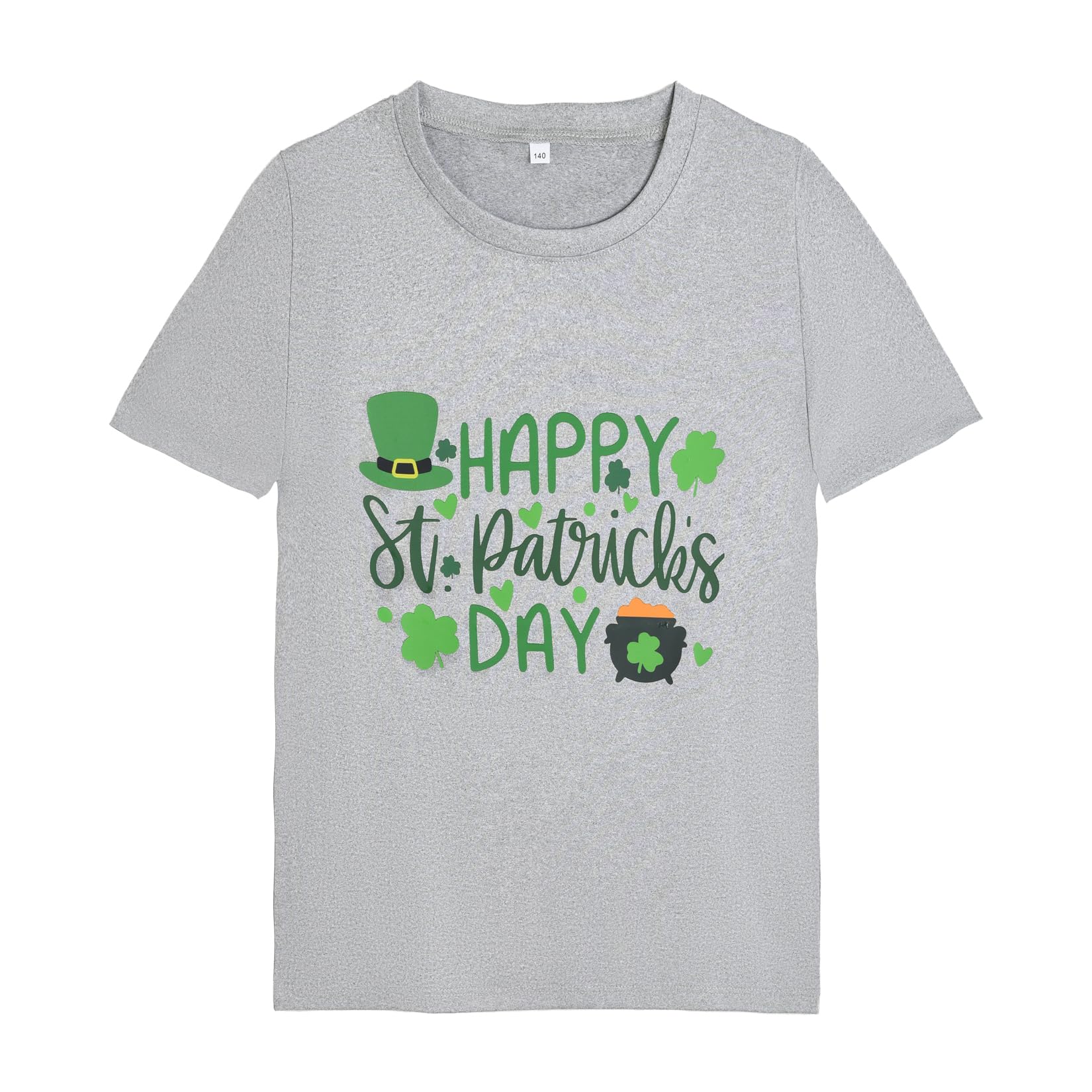 Mud Kingdom Boys St. Patrick's Day T-Shirt Short Sleeve Girls Crewneck Letter Lucky Clover Printing Tee