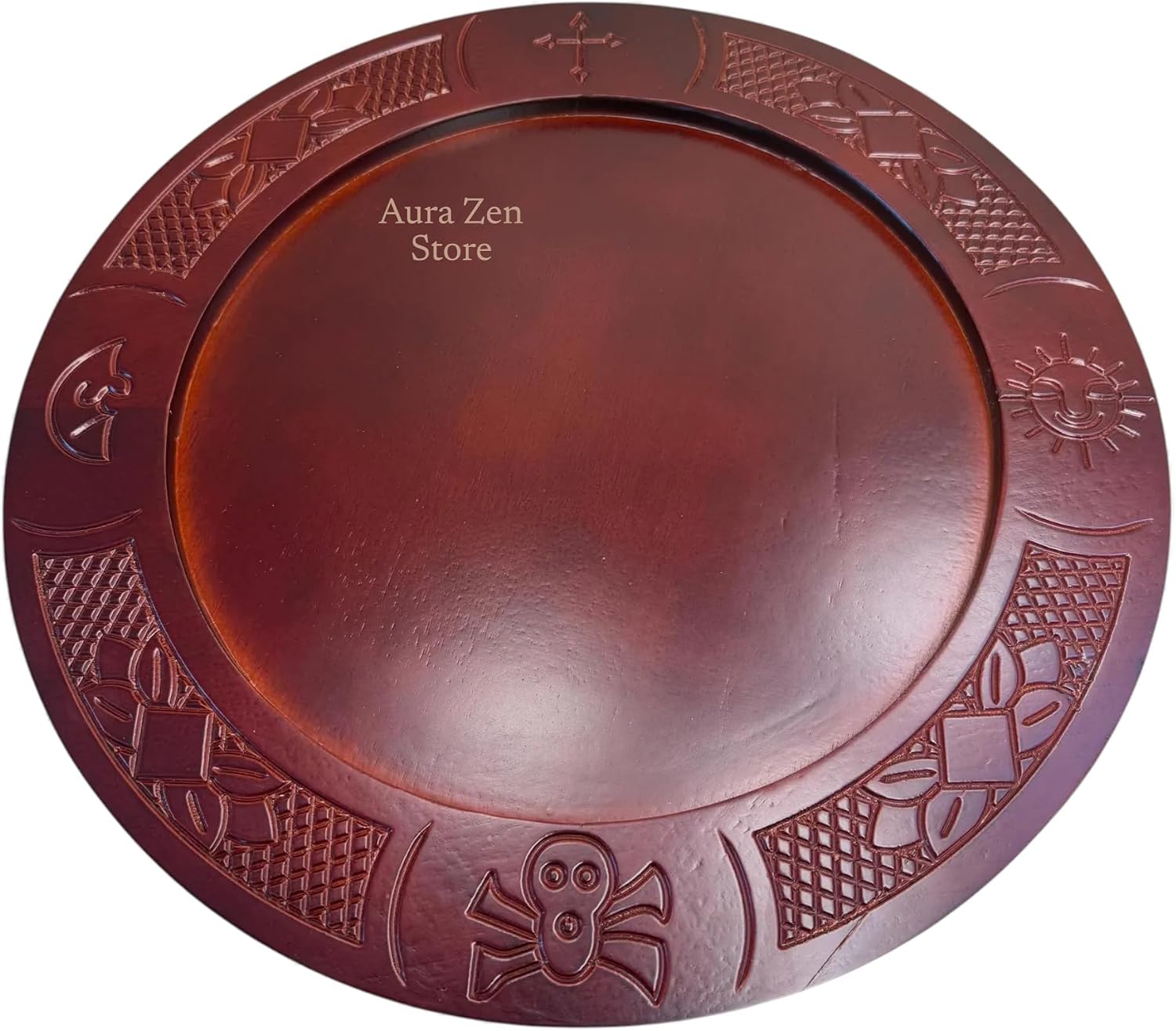 Tablero Ifa Divination Board de Madera | Wooden Ifa Table for Babalawo, Opon de Ifa Tallado a Mano para Lecturas, Ritual Yoruba Orisha Divination Tray
