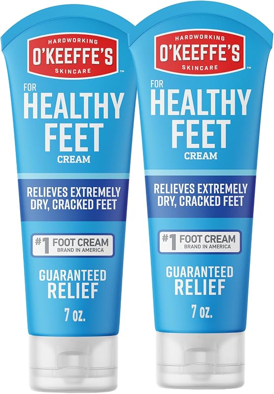 Healthy Feet Cream, Relief for Cracked Feet, 7 oz Tube, 2-Pack | Instantly Boosts and Retains Moisture, Repairing Skincare for Extremely Dry Feet, Non-Greasy & Unscented Formula